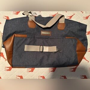 Buckle Blue and Brown Travel Bag Unisex